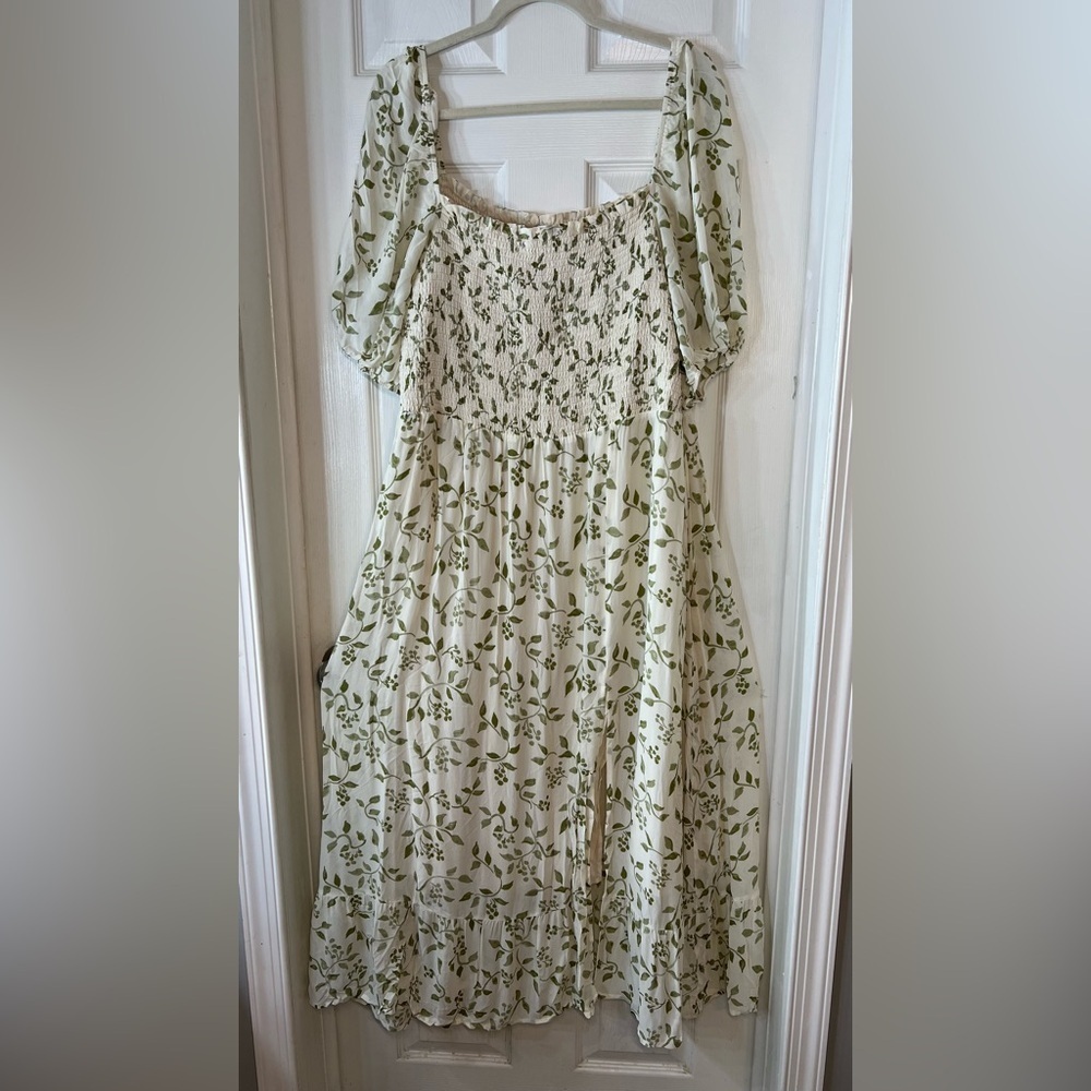 Reformation Floral Green Dress Size 3X - Picture 2 of 14